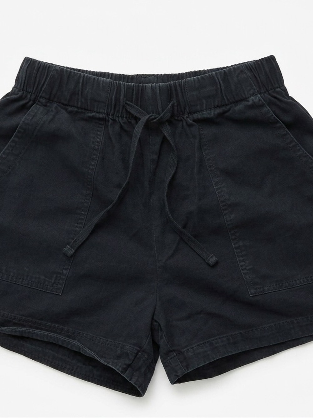 High-Waist Drawstring Women's Shorts - Black